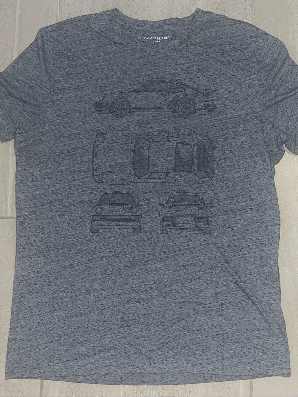 Banana Republic Men's Heather Gray Porsche 911 Tee